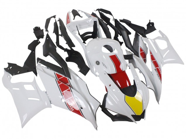 Blanc Rouge Jaune Noir Carénage Moto Yamaha YZF R3/R25 2022-2024