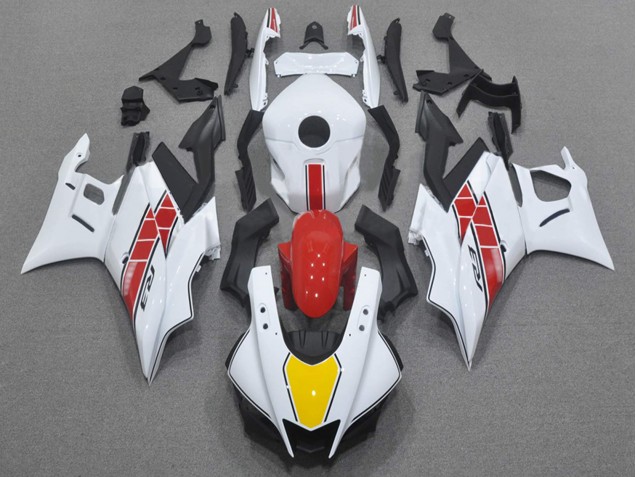Blanc Rouge Jaune Noir Carénage Moto Yamaha YZF R3/R25 2022-2024