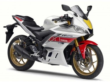 Blanc Rouge Noir Carénages Moto Yamaha YZF R3/R25 2022-2024 Pas Chère