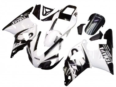 Blanc Noir Brillant Carénage Moto Yamaha YZF 1000 R1 1998-1999 Pas Chère