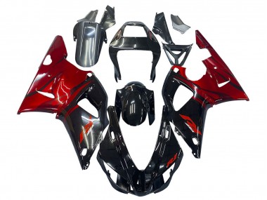 Noir Brillant Rouge Carénage Moto Yamaha YZF 1000 R1 1998-1999 Pas Chère