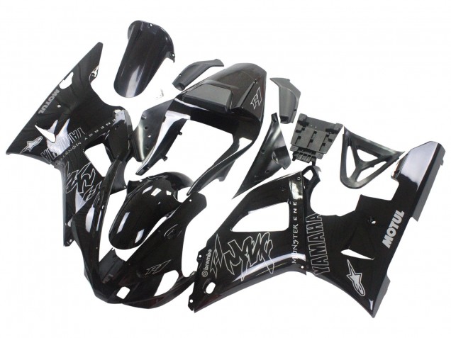 Noir Brillant Blanc Monstre Motul Carénage Moto Yamaha YZF 1000 R1 2000-2001