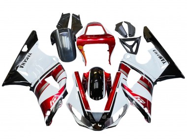 Rouge Blanc Noir Brillant Carénages Moto Yamaha YZF 1000 R1 2000-2001 Pas Chère