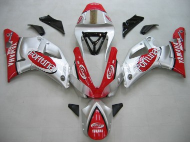 Argent Rouge Fortuna Motul Carénage Moto Yamaha YZF 1000 R1 2000-2001 Pas Chère