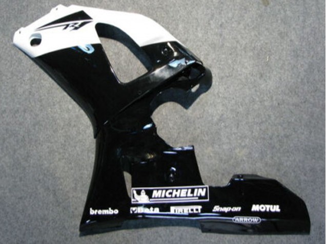 Noir Brillant Blanc Michelin Carénage Moto Yamaha YZF 1000 R1 2000-2001