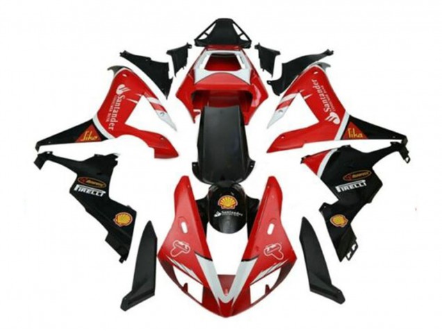 Rouge Argent Noir Santander Carénage Moto Yamaha YZF 1000 R1 2002-2003
