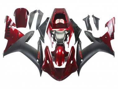 Rouge Noir Mat Kits Carénages Moto Yamaha YZF 1000 R1 2002-2003 Pas Chère