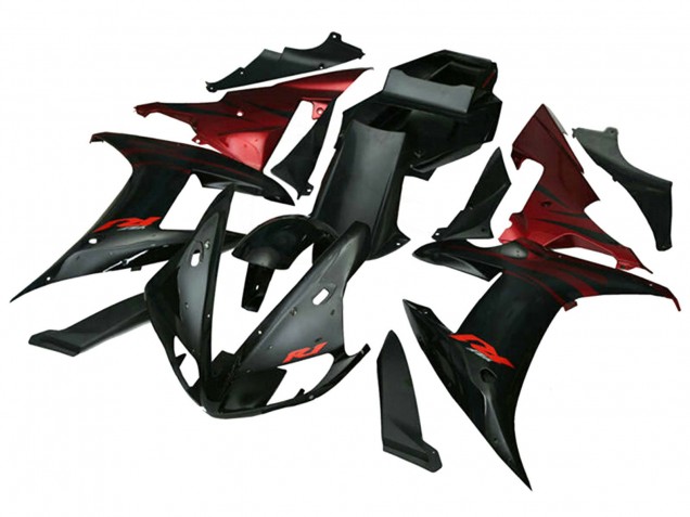 Rouge Noir Flamme Carénage Moto Yamaha YZF 1000 R1 2002-2003
