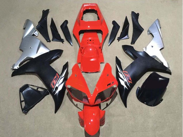Rouge Argent Noir Mat Carénage Moto Yamaha YZF 1000 R1 2002-2003