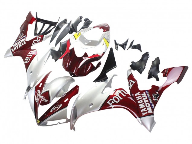 Argent Rouge Fortuna Motul Carénage Moto Yamaha YZF 1000 R1 2004-2006