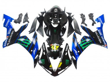 Bleu Noir Jaune Vert Monstre Yamalube ENEOS 69 Carénage Moto Yamaha YZF 1000 R1 2004-2006 Pas Chère