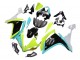 Bleu Clair Vert Citron Noir Carénage Moto Yamaha YZF 1000 R1 2007-2008