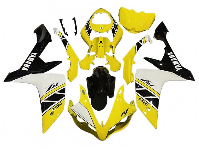 Jaune Blanc Noir Carénages Moto Yamaha YZF 1000 R1 2007-2008