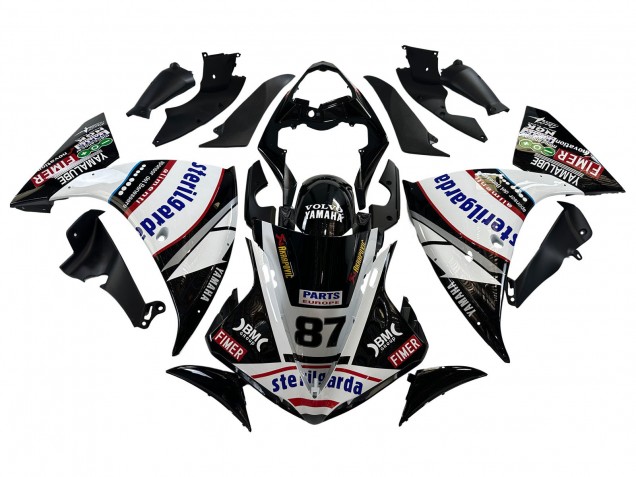 Noir Brillant Blanc Rouge Volvo Fimer Yamalube 87 Carénage Moto Yamaha YZF 1000 R1 2009-2011