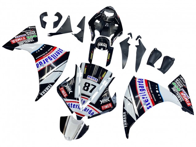 Noir Brillant Blanc Rouge Fimer Yamalube Sterilgarda 87 Carénage Moto Yamaha YZF 1000 R1 2012-2014