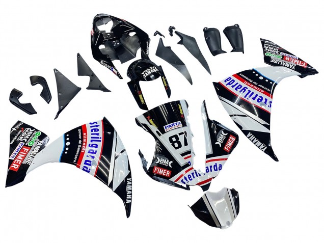 Noir Brillant Blanc Rouge Fimer Yamalube Sterilgarda 87 Carénage Moto Yamaha YZF 1000 R1 2012-2014