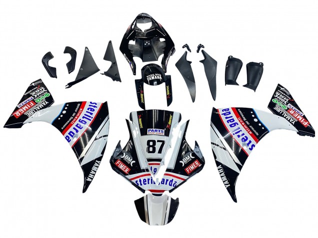 Noir Brillant Blanc Rouge Fimer Yamalube Sterilgarda 87 Carénage Moto Yamaha YZF 1000 R1 2012-2014