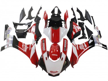 Blanc Rouge Noir Milwaukee Carénages Moto Yamaha YZF 1000 R1 2015-2019 Pas Chère