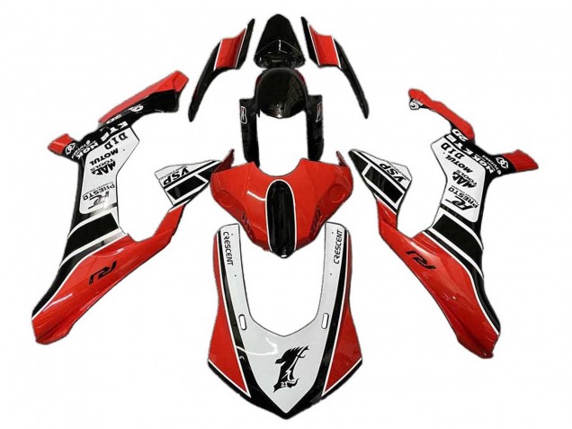 Blanc Rouge Noir Carénages Moto Yamaha YZF 1000 R1 2020-2025