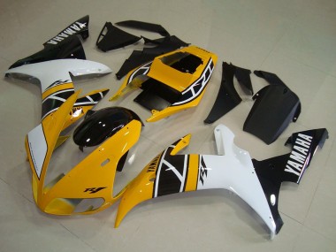 Jaune Blanc Noir Anniversaire Carénage Moto Yamaha YZF R1 2002-2003 Pas Chère