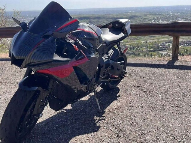 Noir Fibre de Carbone Rouge Carénage Moto Yamaha YZF 1000 R1 2020-2025