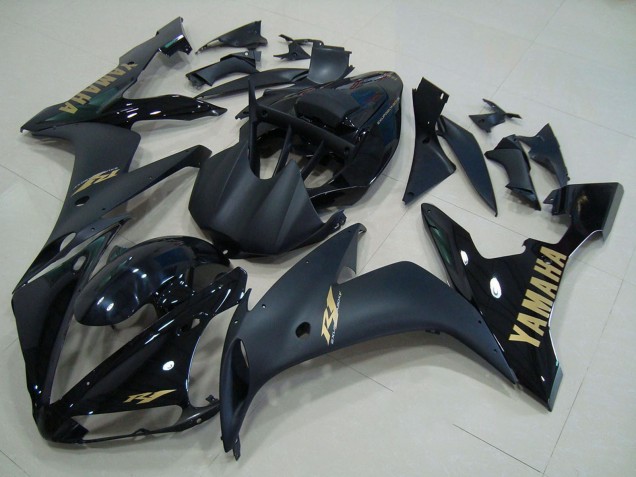 Noir Brillant Noir Mat Or Carénage Moto Yamaha YZF R1 2004-2006