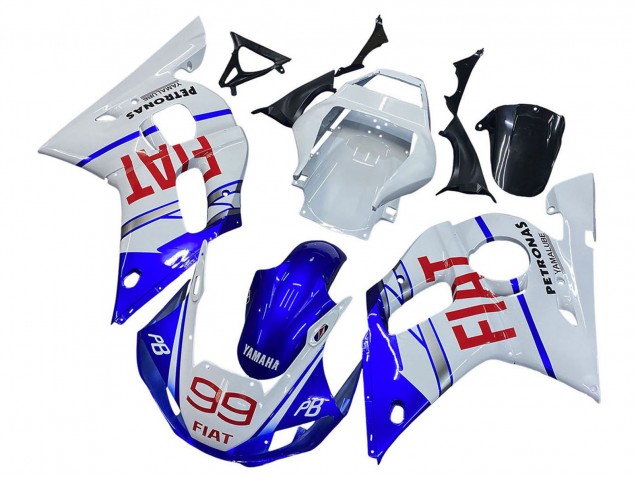 Blanc Bleu Rouge Fiat 99 Carénage Moto Yamaha YZF 600 R6 1998-2002