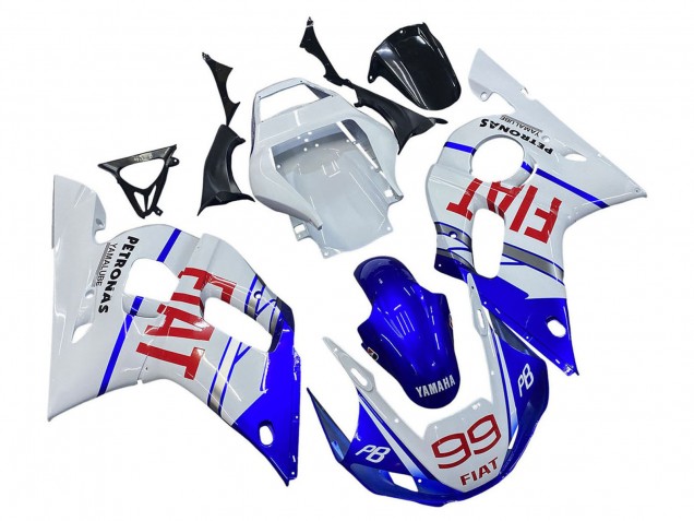 Blanc Bleu Rouge Fiat 99 Carénage Moto Yamaha YZF 600 R6 1998-2002