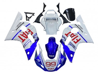 Blanc Bleu Rouge Fiat 99 Carénage Moto Yamaha YZF 600 R6 1998-2002 Pas Chère