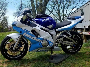 Blanc Bleu Jordan Carénage Moto Yamaha YZF 600 R6 1998-2002 Pas Chère