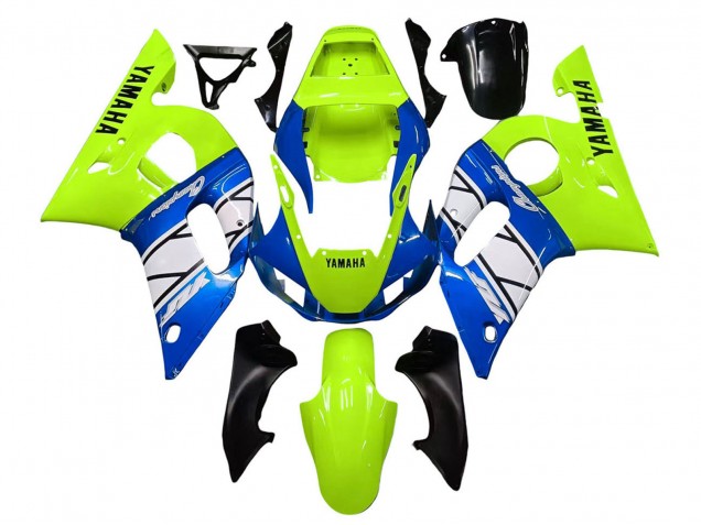 Vert Néon Bleu Blanc Champions Carénage Moto Yamaha YZF 600 R6 1998-2002