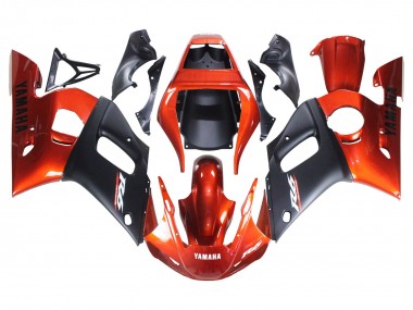 Orange Noir Mat Carénage Moto Yamaha YZF 600 R6 1998-2002 Pas Chère