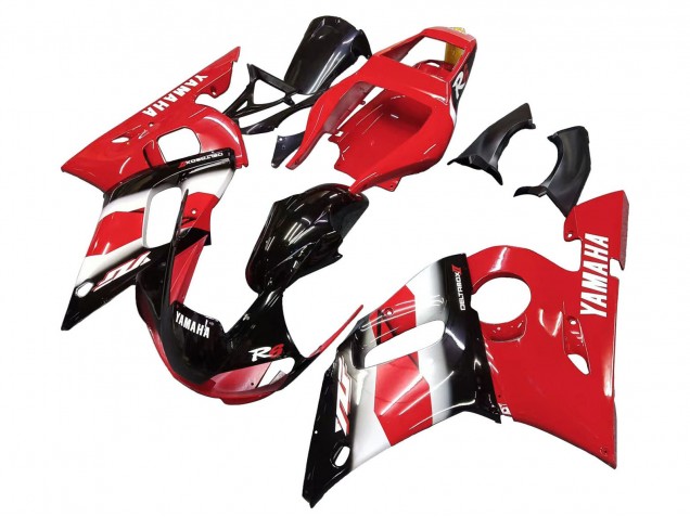 Rouge Blanc Noir Brillant Carénages Moto Yamaha YZF 600 R6 1998-2002
