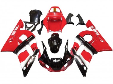 Rouge Blanc Noir Brillant Carénages Moto Yamaha YZF 600 R6 1998-2002 Pas Chère