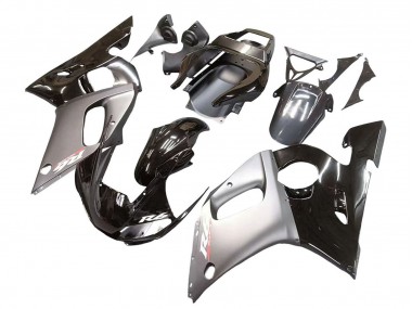 Argent Noir Brillant Carénage Moto Yamaha YZF 600 R6 1998-2002 Pas Chère