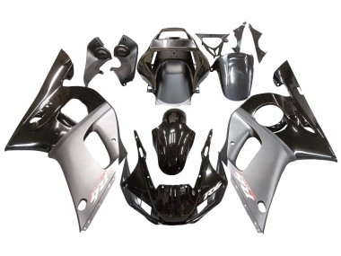 Argent Noir Brillant Carénage Moto Yamaha YZF 600 R6 1998-2002 Pas Chère