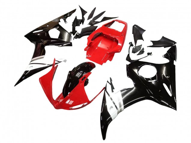 Rouge Blanc Noir Brillant Carénage Moto Yamaha YZF R6S 2006-2009