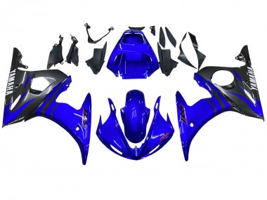 Bleu Noir Brillant Carénage Moto Yamaha YZF R6 2003-2004 Pas Chère