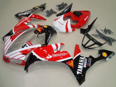 Rouge Blanc Noir Santander Carénage Moto Yamaha YZF R1 2004-2006 Pas Chère