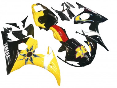 Jaune Rouge Noir Brillant 46 Carénage Moto Yamaha YZF R6 2003-2004 Pas Chère