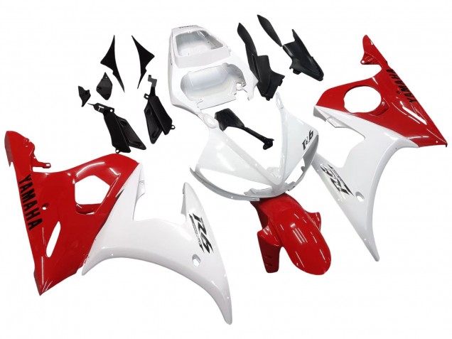 Blanc Rouge Carénage Moto Yamaha YZF R6S 2006-2009