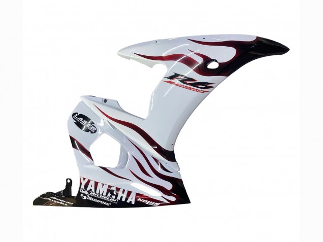 Blanc Dark Noir Flamme Carénage Moto Yamaha YZF R6S 2006-2009