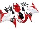 Blanc Rouge Noir Brillant Carénages Moto Yamaha YZF R6 2003-2004