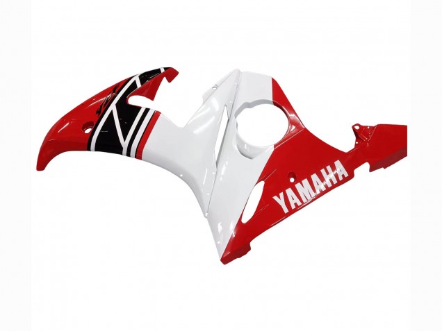 Blanc Rouge Noir Brillant Carénages Moto Yamaha YZF R6 2003-2004