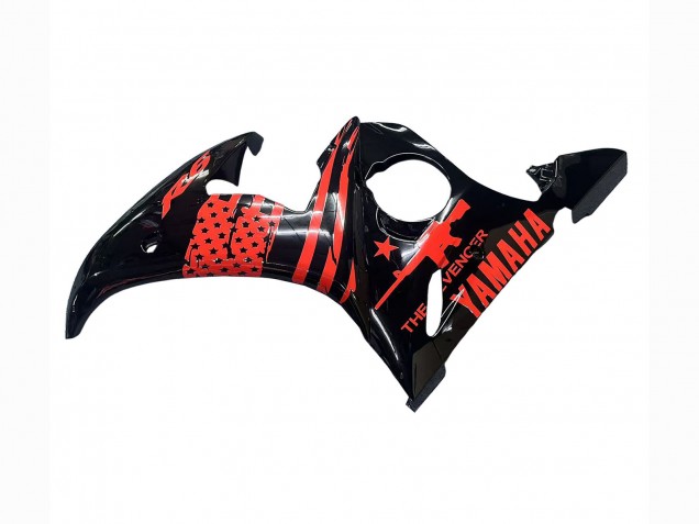 Noir Brillant Rouge Carénages Moto Yamaha YZF R6S 2006-2009