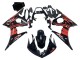 Noir Brillant Rouge Carénages Moto Yamaha YZF R6S 2006-2009
