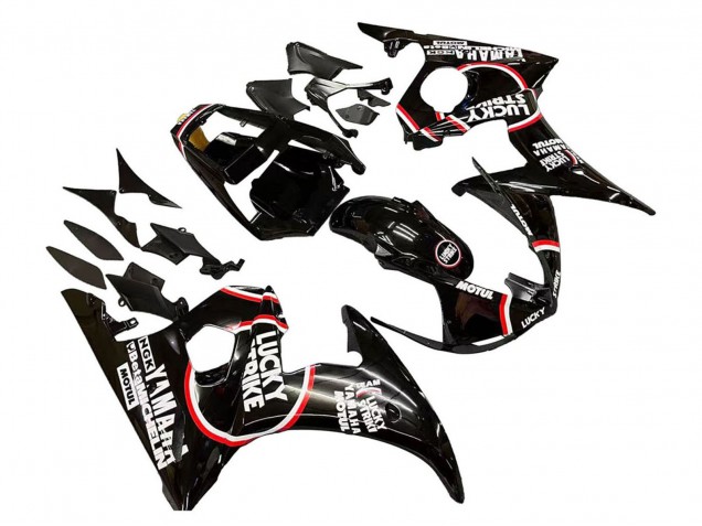 Noir Brillant Rouge Blanc Lucky Strike Motul Carénage Moto Yamaha YZF R6S 2006-2009
