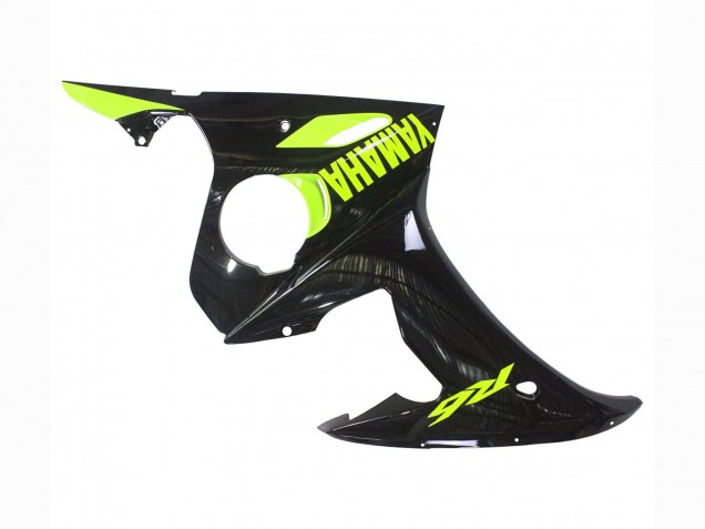 Noir Brillant Jaune Néon Carénage Moto Yamaha YZF R6 2003-2004