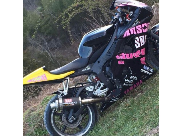 Jaune Rose Noir Brillant Rossi Repsol 46 Carénage Moto Yamaha YZF R6S 2006-2009