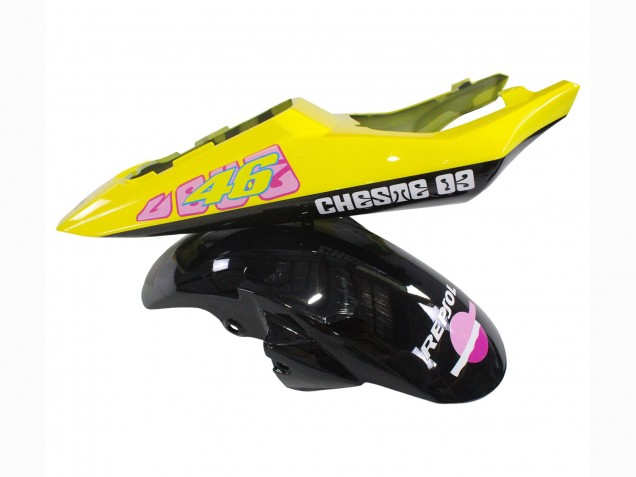 Jaune Rose Noir Brillant Rossi Repsol 46 Carénage Moto Yamaha YZF R6S 2006-2009